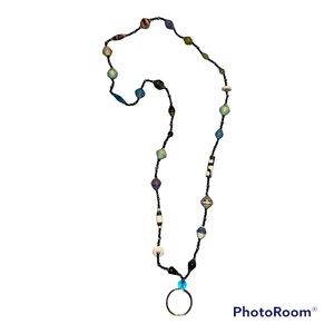 Office Work Boho Bohemian Hippie Beaded Necklace Lanyard Keyring Badge Holder